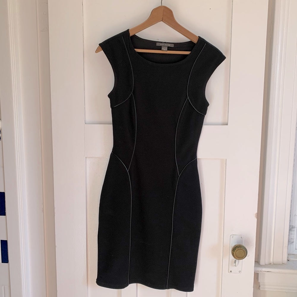 Black Suzy Shier dress with fake leather accents